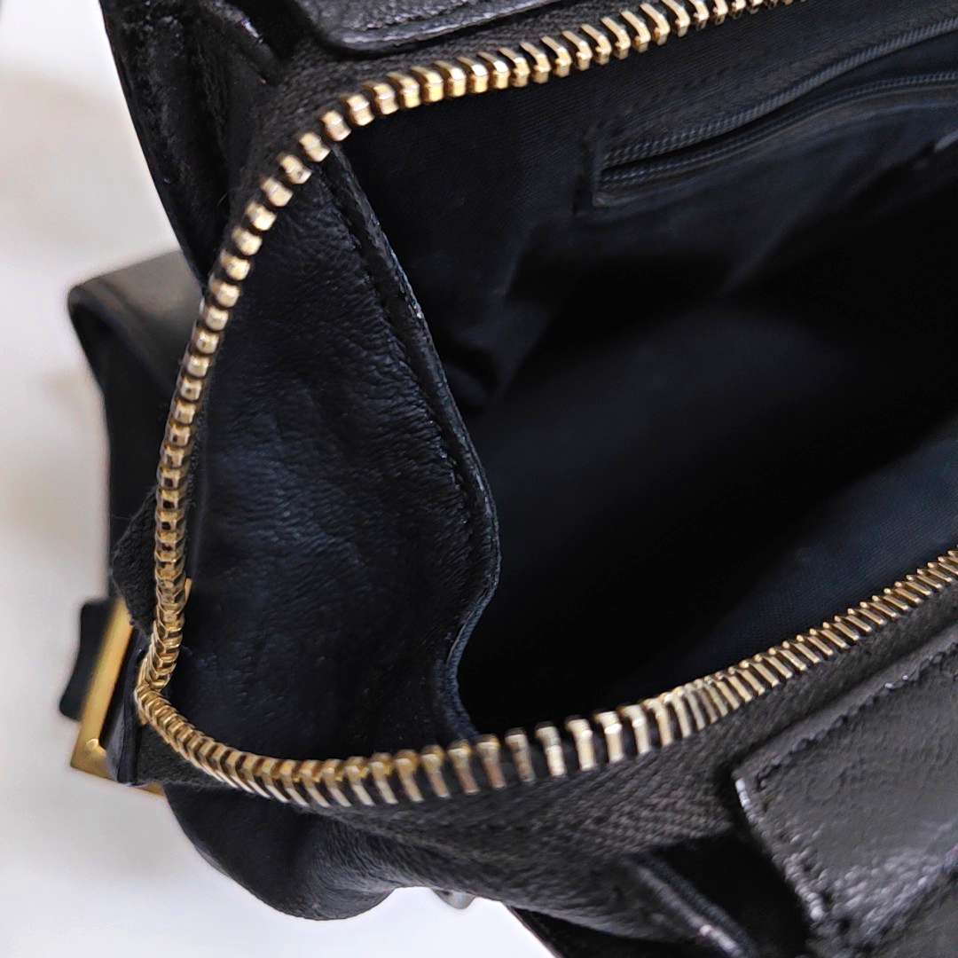 YSL CHYC Y LIGNE Small size Black cowhide tote bag Golden hardware-(SKU)-950515065