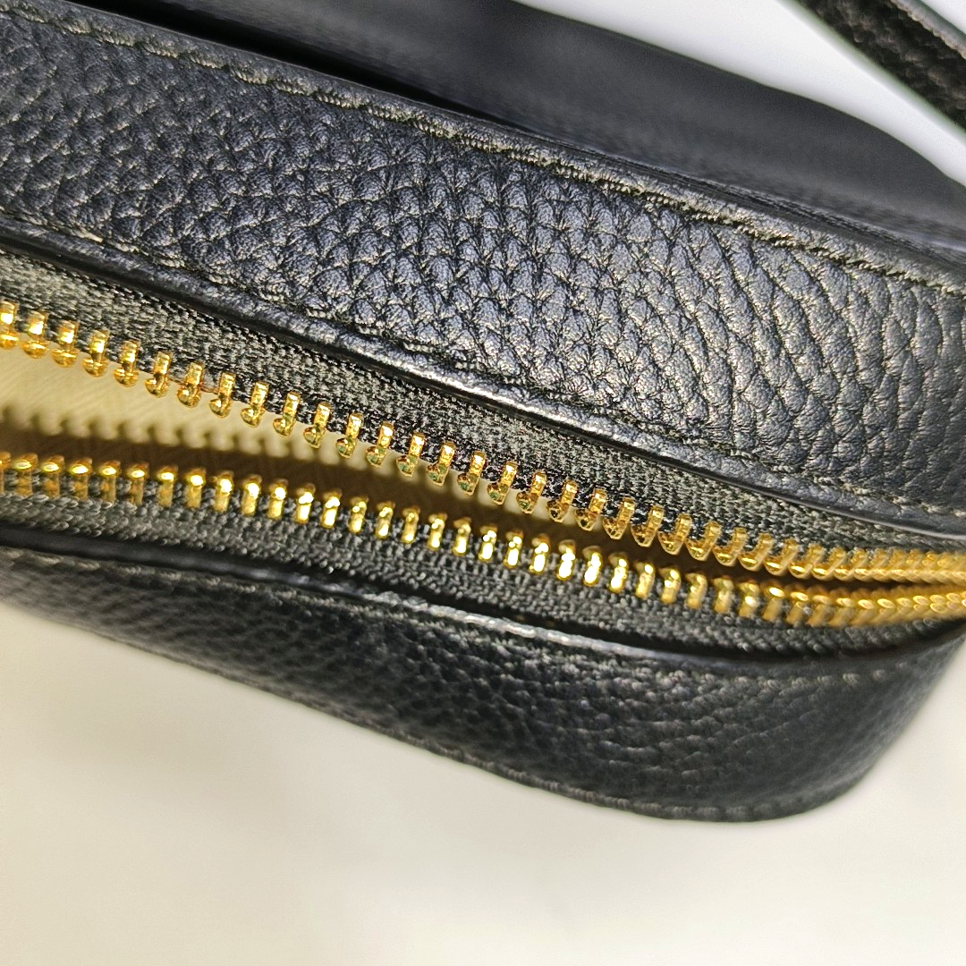 TORY BURCH Mcgraw Black Leather Fringe Crossbody Bag Single Shoulder Bag Tote Bag Golden hardware-(SKU)-931155501