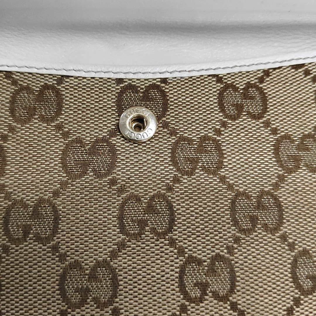 GUCCI Lovely Khaki Canvas Monogrammed Coin Purse Golden hardware-(SKU)-928591685