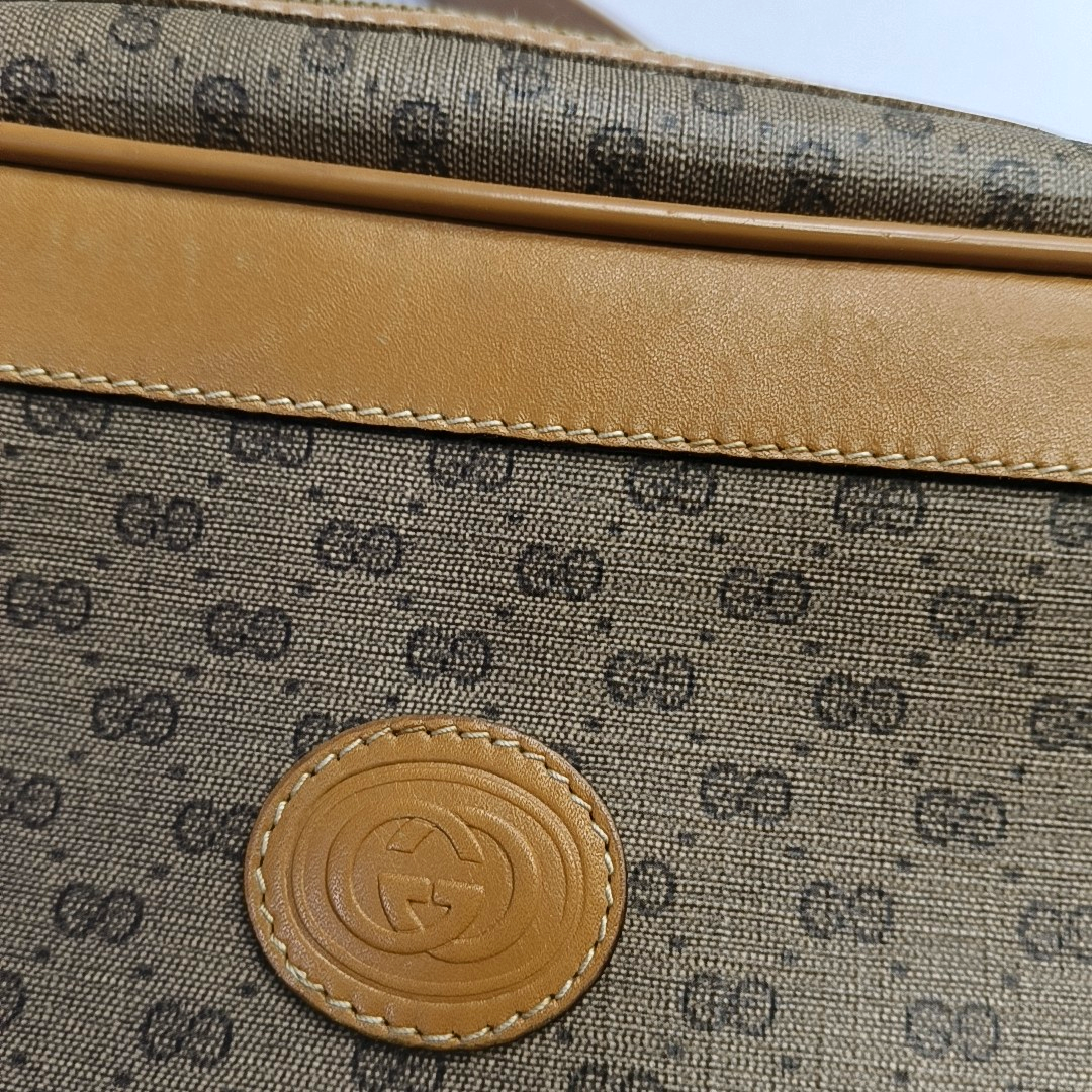 GUCCI Camera Bag Brown Coated Canvas Monogram Handbag Crossbody Single Shoulder Bag Golden hardware-(SKU)-945952111