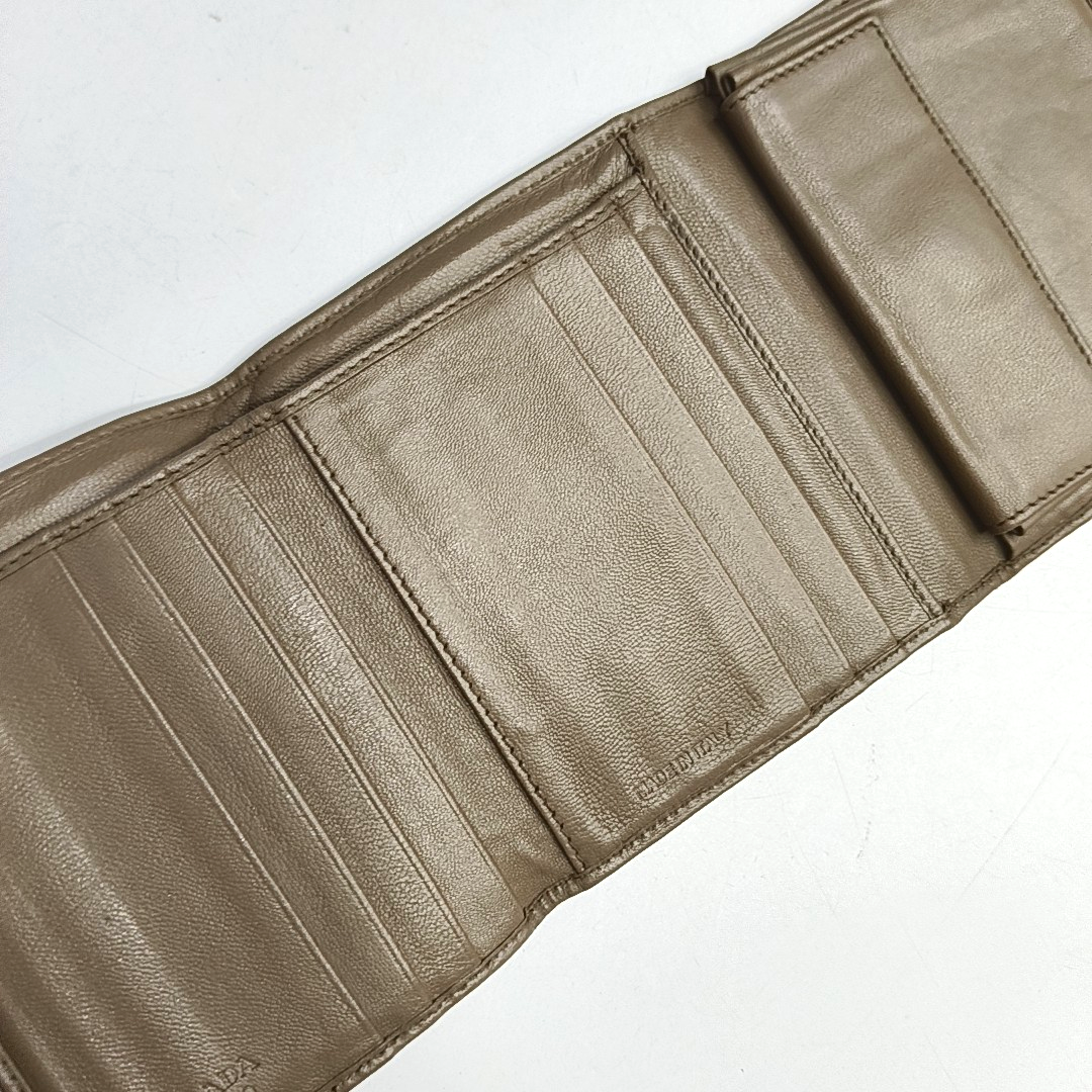 PRADA Diagramme Taupe Cowhide Wallet Golden hardware-(SKU)-953038830