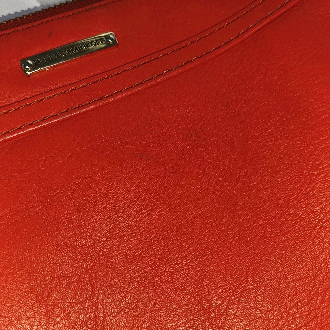 REBECCA MINKOFF M.A.C. Orange Red Cowhide Single Shoulder Bag, Crossbody Golden hardware Removable shoulder strap-(SKU)-935255906