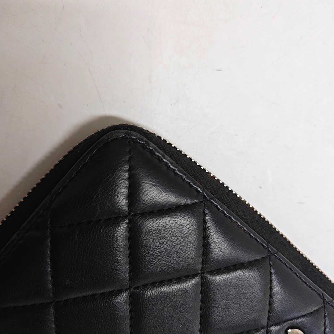 CHANEL Black sheepskin diamond quilted handbag Silver Hardware 15nan-(SKU)-949359055