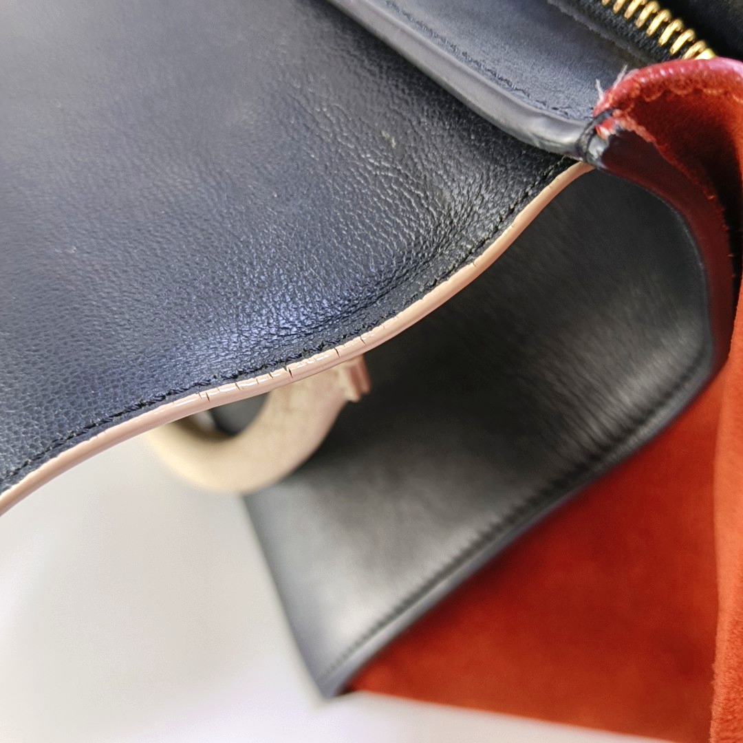 CELINE TRAPEZE Medium size Multicolor Leather Swing Bag Shoulder Bag Tote Bag Crossbody Bag Golden hardware Removable shoulder strap-(SKU)-955616288