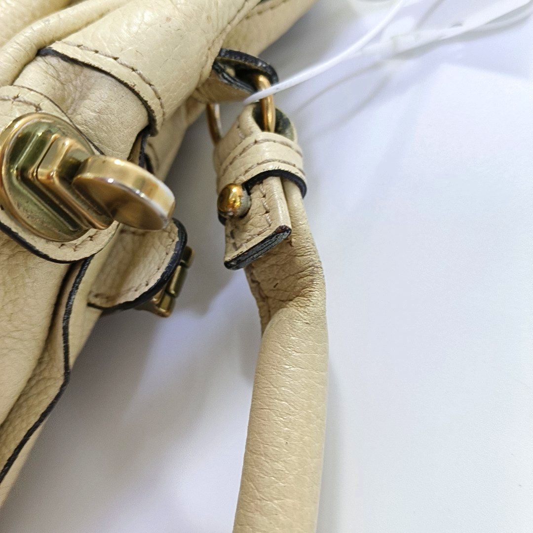 Chloé Paraty Medium size Beige Leather Single Shoulder Bag Golden hardware Removable shoulder strap-(SKU)-960652905