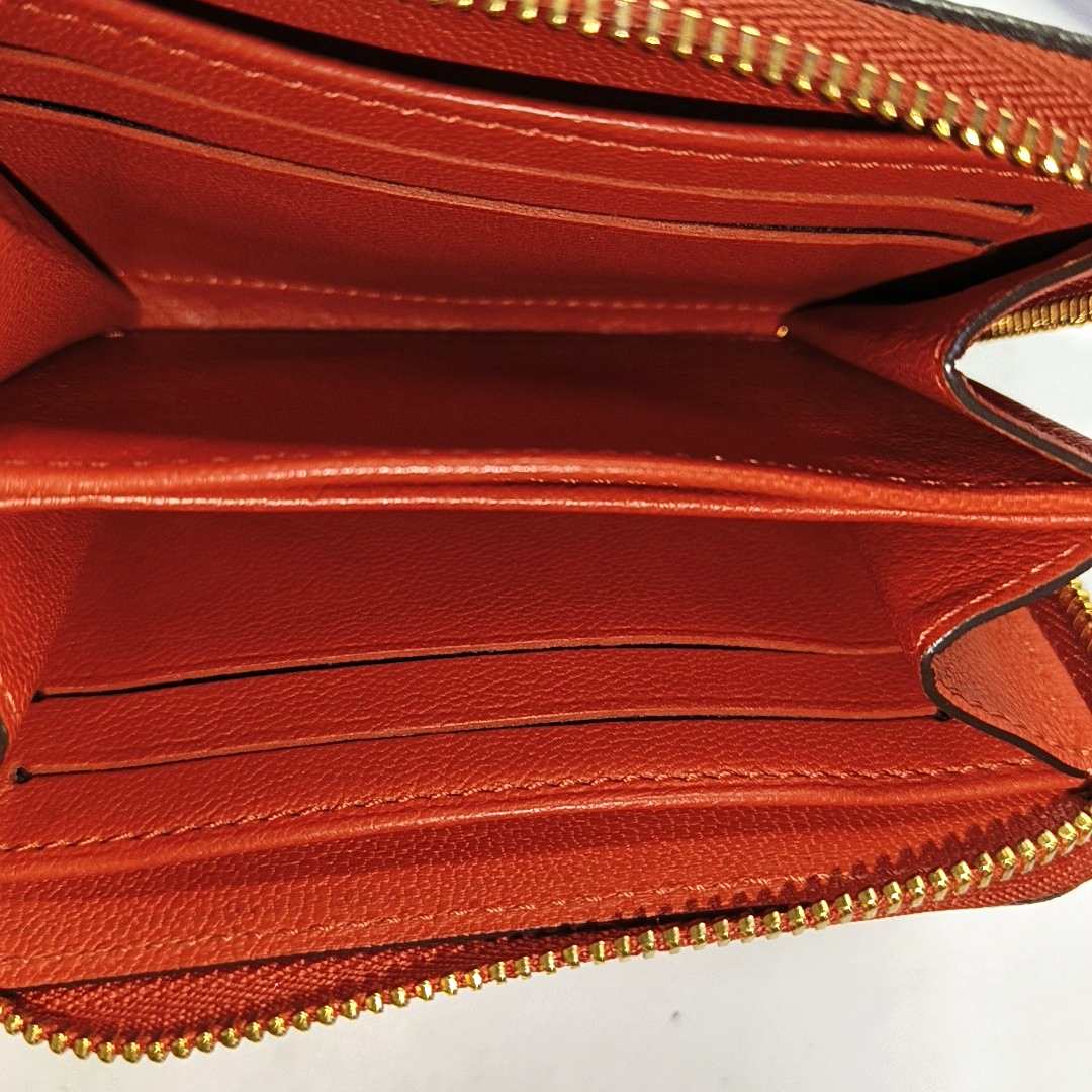 LOUIS VUITTON Orange Red Snake Skin Wallet Golden hardware-(SKU)-952344974