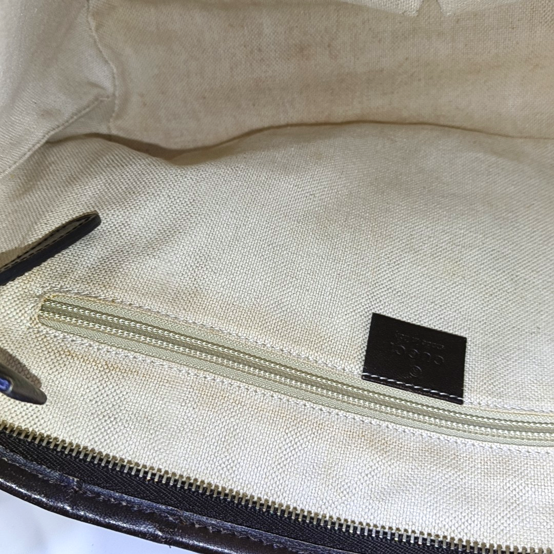 GUCCI Tote bag Ebony Coated Canvas Monogrammed Handbag Silver Hardware-(SKU)-953201451