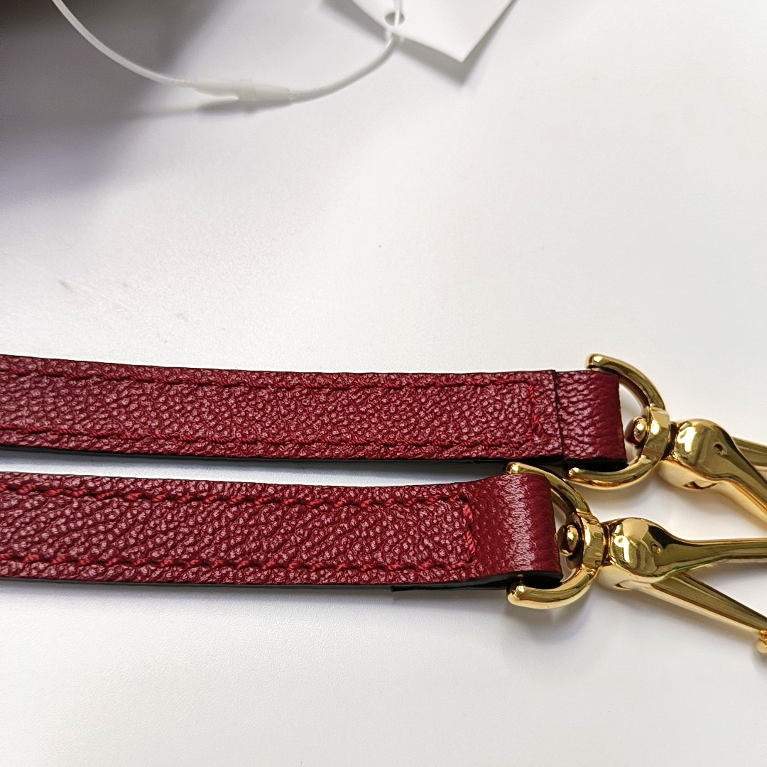 BURBERRY Buckle Red Cowhide Single Shoulder Bag Handbag Crossbody Bag Golden hardware Removable shoulder strap-(SKU)-956703529