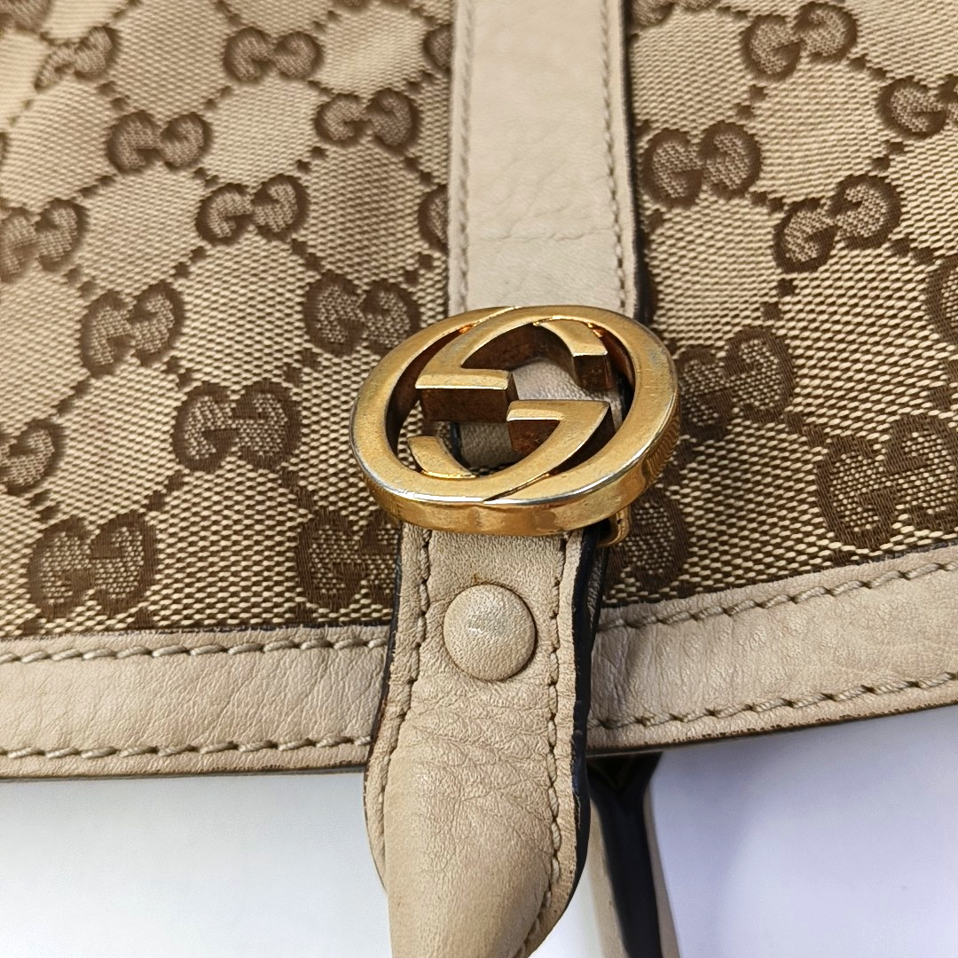 GUCCI Miss GG Brown Canvas Old Flower Single Shoulder Bag Tote Bag Golden hardware-(SKU)-958172878