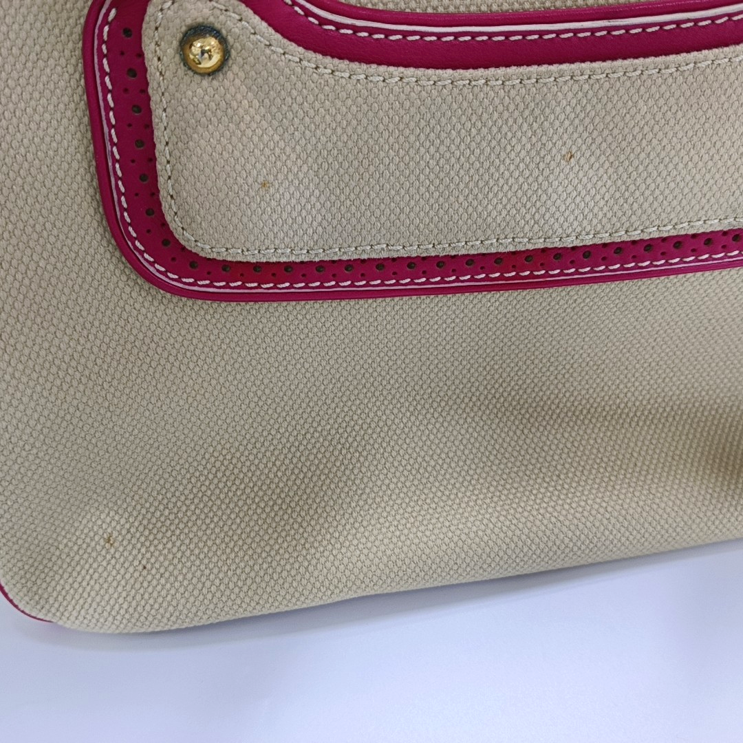 CELINE Tote bag Beige Canvas Handbag Golden hardware-(SKU)-953944055