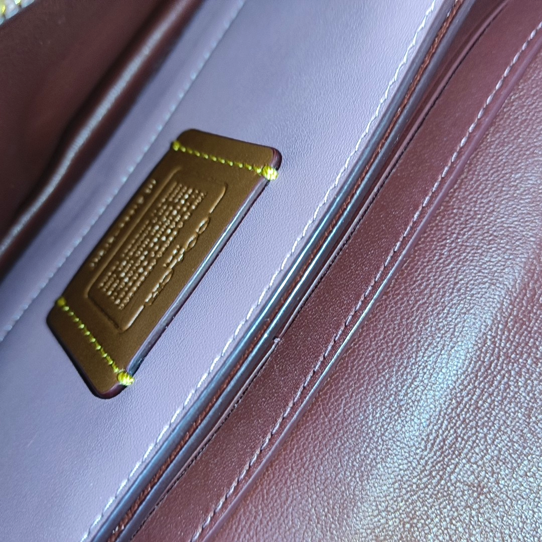 COACH CALLIE Small size Fuchsia Leather Carriage Single Shoulder Bag with Sling Golden hardware Removable shoulder strap-(SKU)-938185737