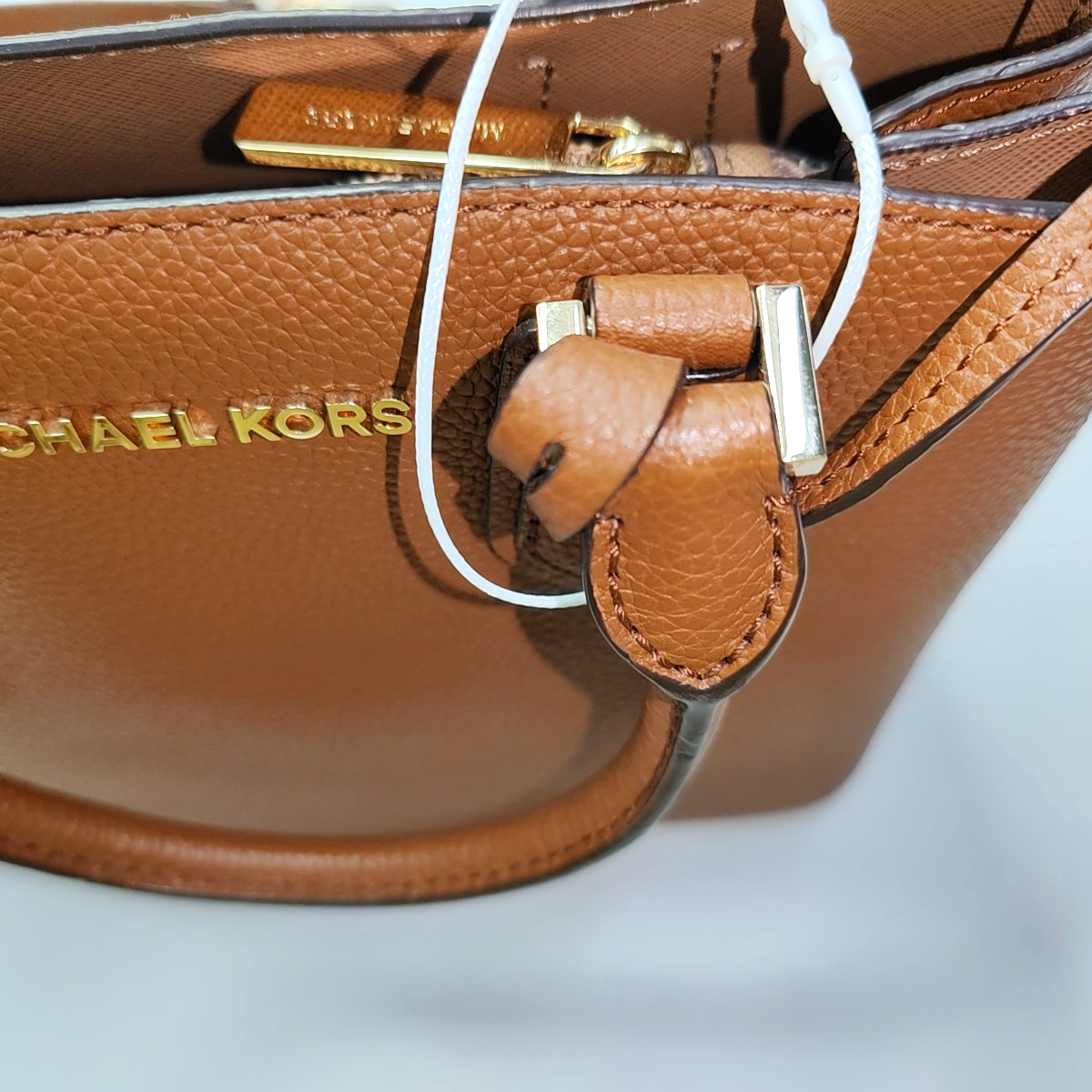 MICHAEL KORS Tote bag Brown Cowhide Embossed Single Shoulder Bag Tote Bag Crossbody Bag Golden hardware Removable shoulder strap-(SKU)-935890394