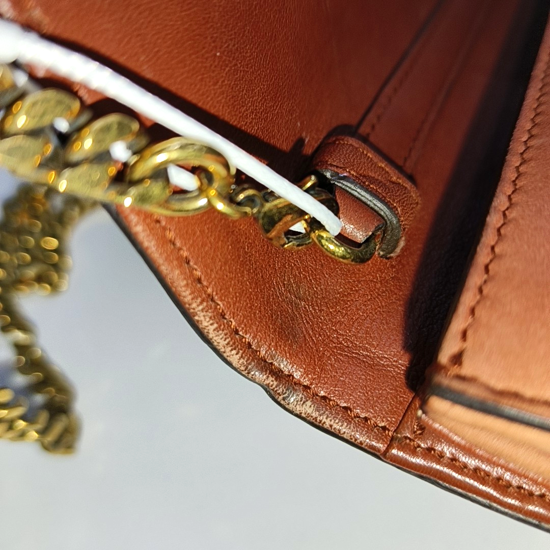 GUCCI Brick Red Cowhide Crossbody Bag Golden hardware Removable shoulder strap-(SKU)-935412398