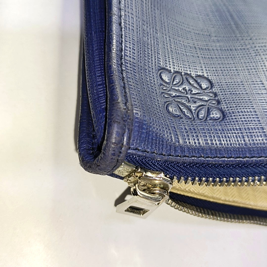 LOEWE Toledo Dark Blue Leather Handbag Silver Hardware-(SKU)-954767184