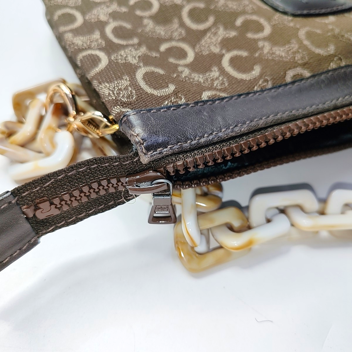CELINE Brown Canvas Jacquard Clutch Bag Brown Hardware-(SKU)-936934886