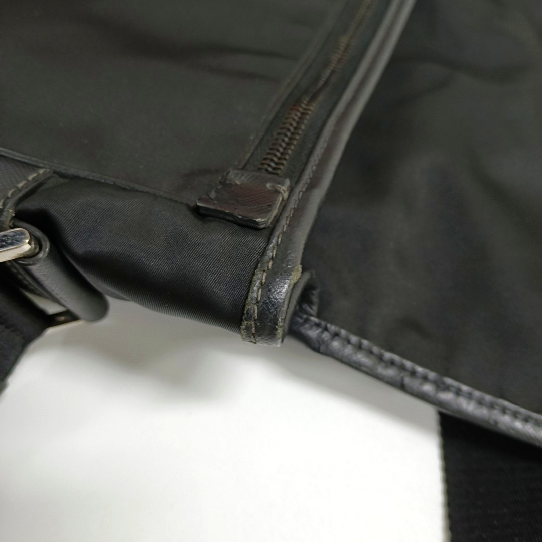 PRADA Black Nylon Crossbody Bag Single Shoulder Bag Silver Hardware-(SKU)-953408479