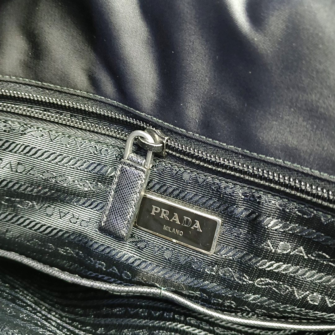 PRADA Black Nylon Single Shoulder Bag Crossbody Bag Silver Hardware-(SKU)-954414851