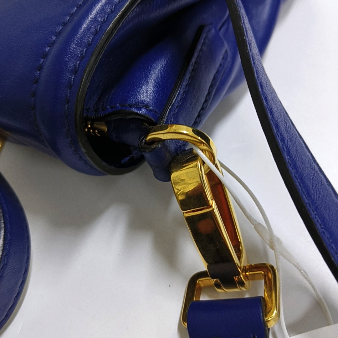Miu Miu Blue cowhide crossbody, handbag, shoulder bag Golden hardware Removable shoulder strap-(SKU)-947569134