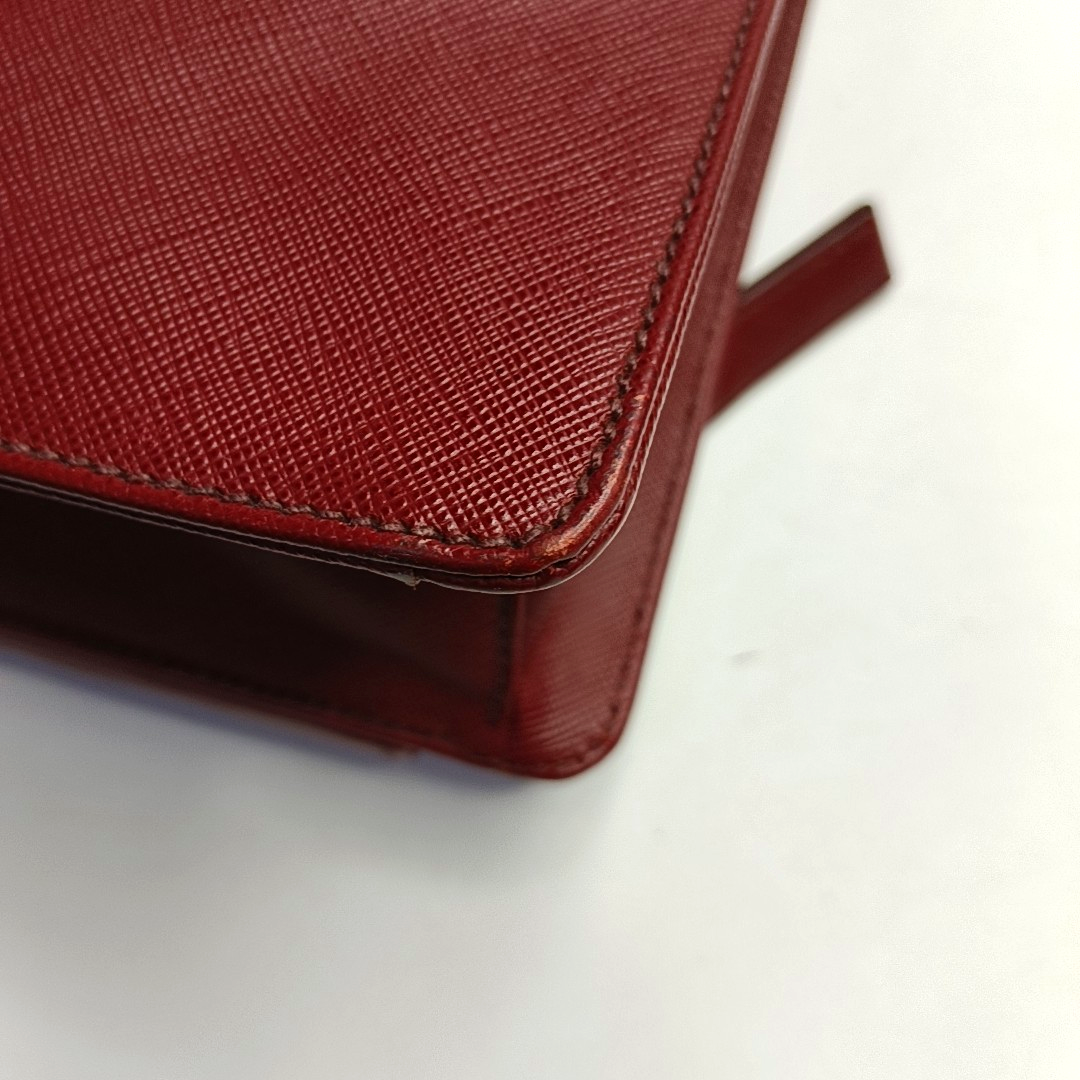 PRADA Red Cowhide Tote Bag Silver Hardware-(SKU)-954933238