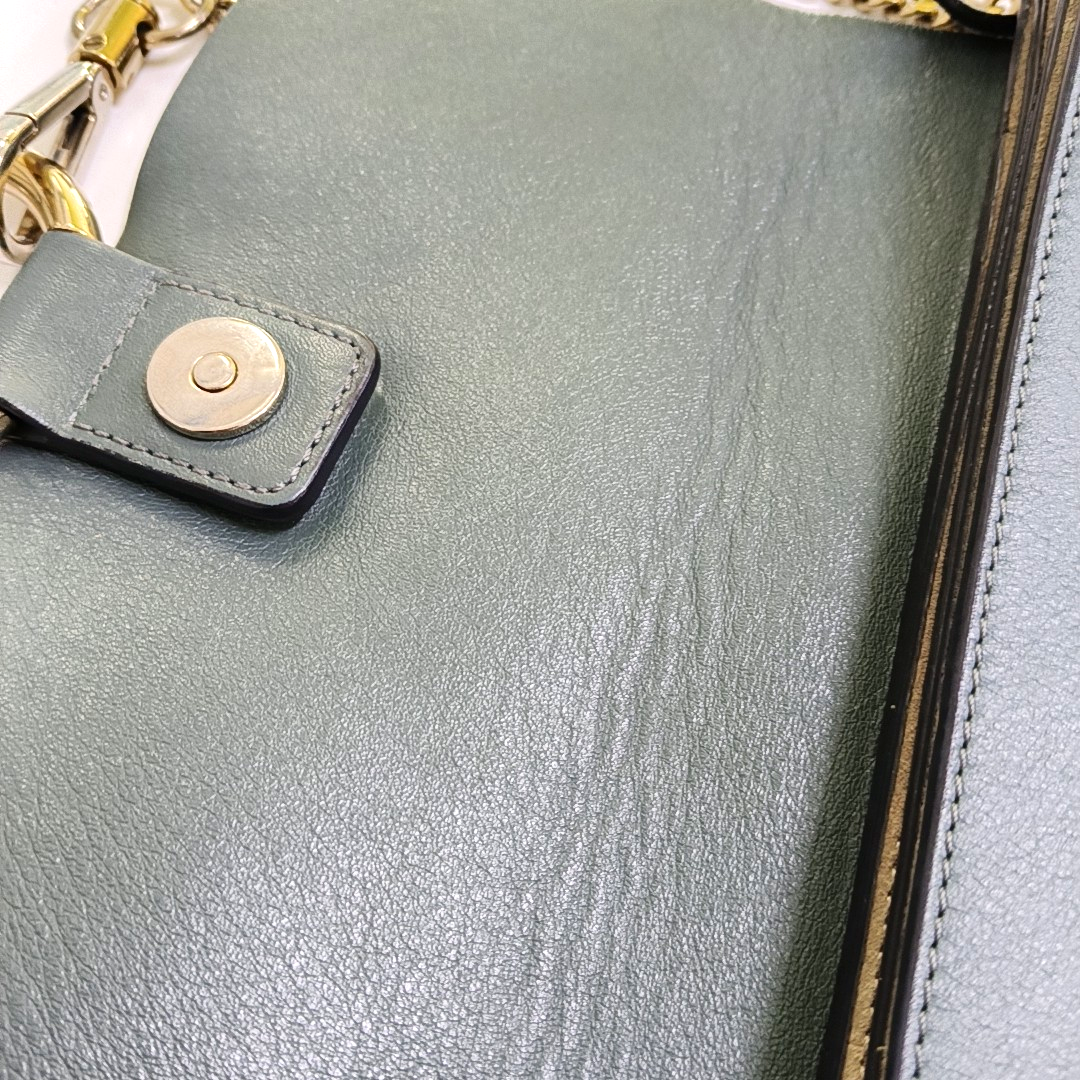 Chloé Faye Small size Haze Blue Calfskin Single Shoulder Bag Crossbody Bag Golden hardware-(SKU)-949108541