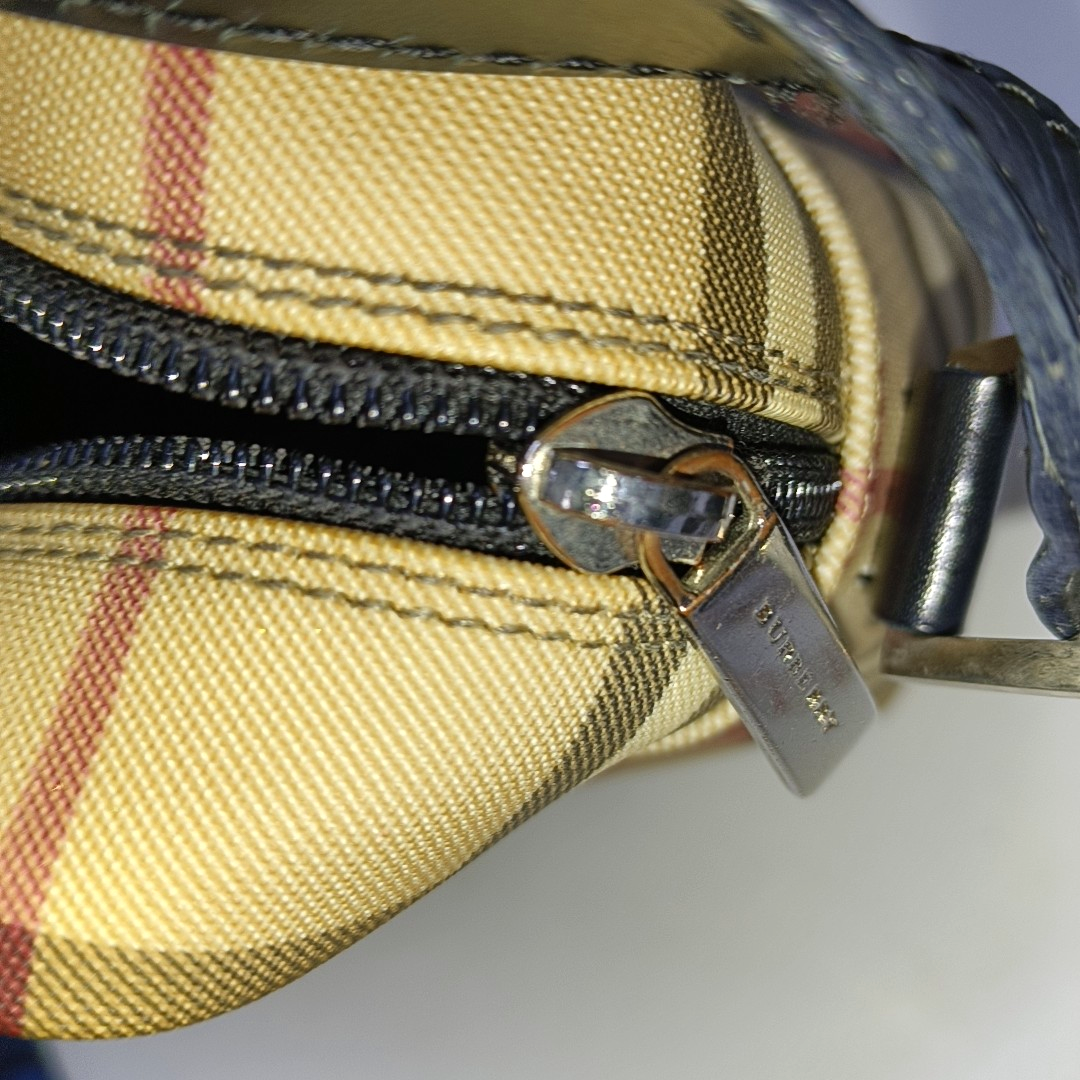 BURBERRY Brown Coated Canvas Shoulder Bag Silver Hardware-(SKU)-959823935
