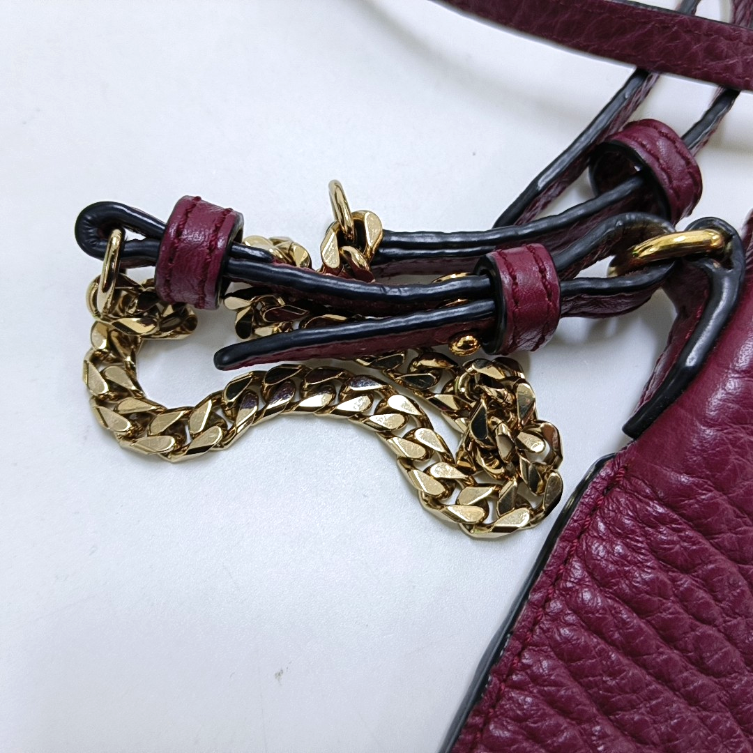 BURBERRY Mildenhall Purple Leather Shoulder and Crossbody Bag Golden hardware Removable shoulder strap-(SKU)-958378180