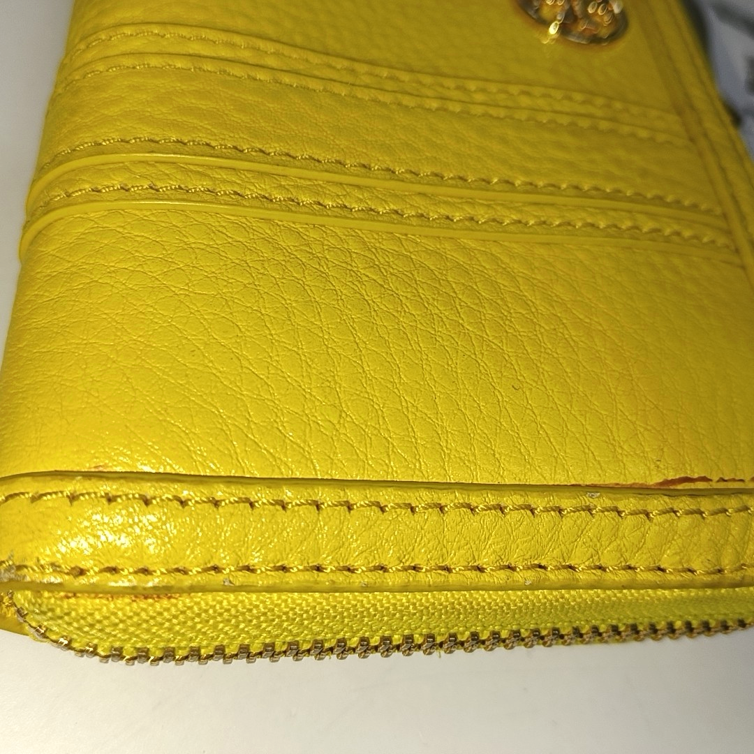 TORY BURCH Walker Yellow Leather Wallet Golden hardware-(SKU)-942221638