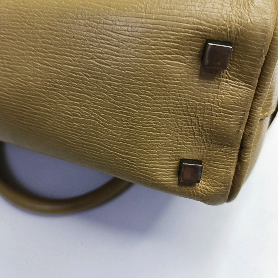 GUCCI Khaki Leather Tote Silver Hardware-(SKU)-945954036