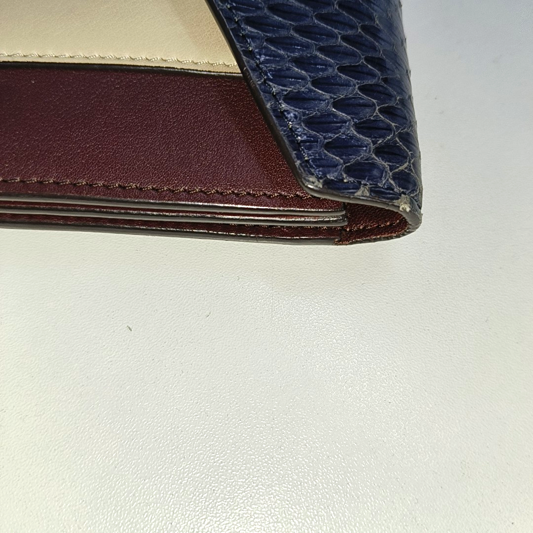 CELINE POCKET Two-Tone Cowhide Wallet Silver Hardware-(SKU)-14329561