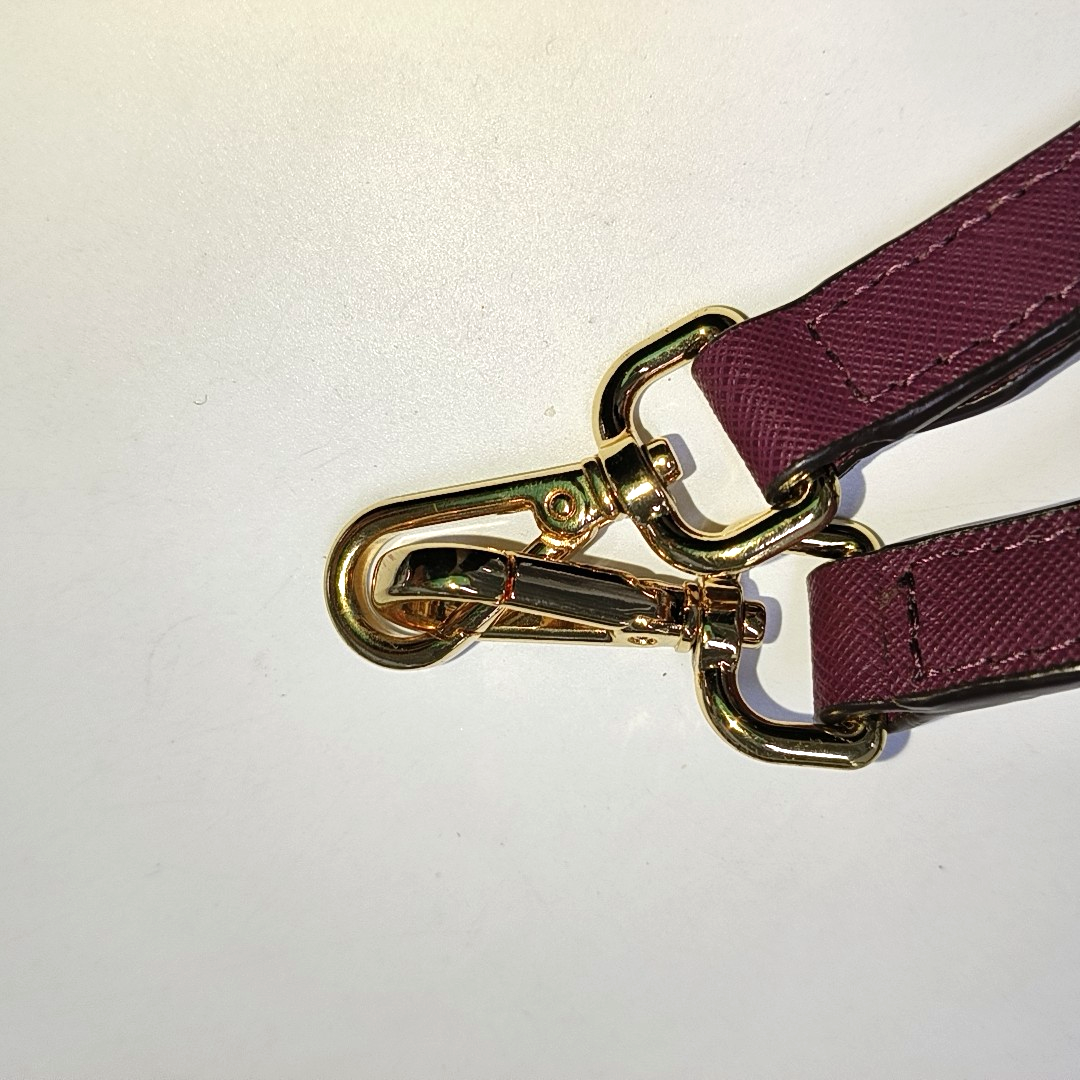 MICHAEL KORS Hamilton Fuchsia Red Calfskin Studs Single Shoulder Crossbody Bag Golden hardware Removable shoulder strap-(SKU)-939155071