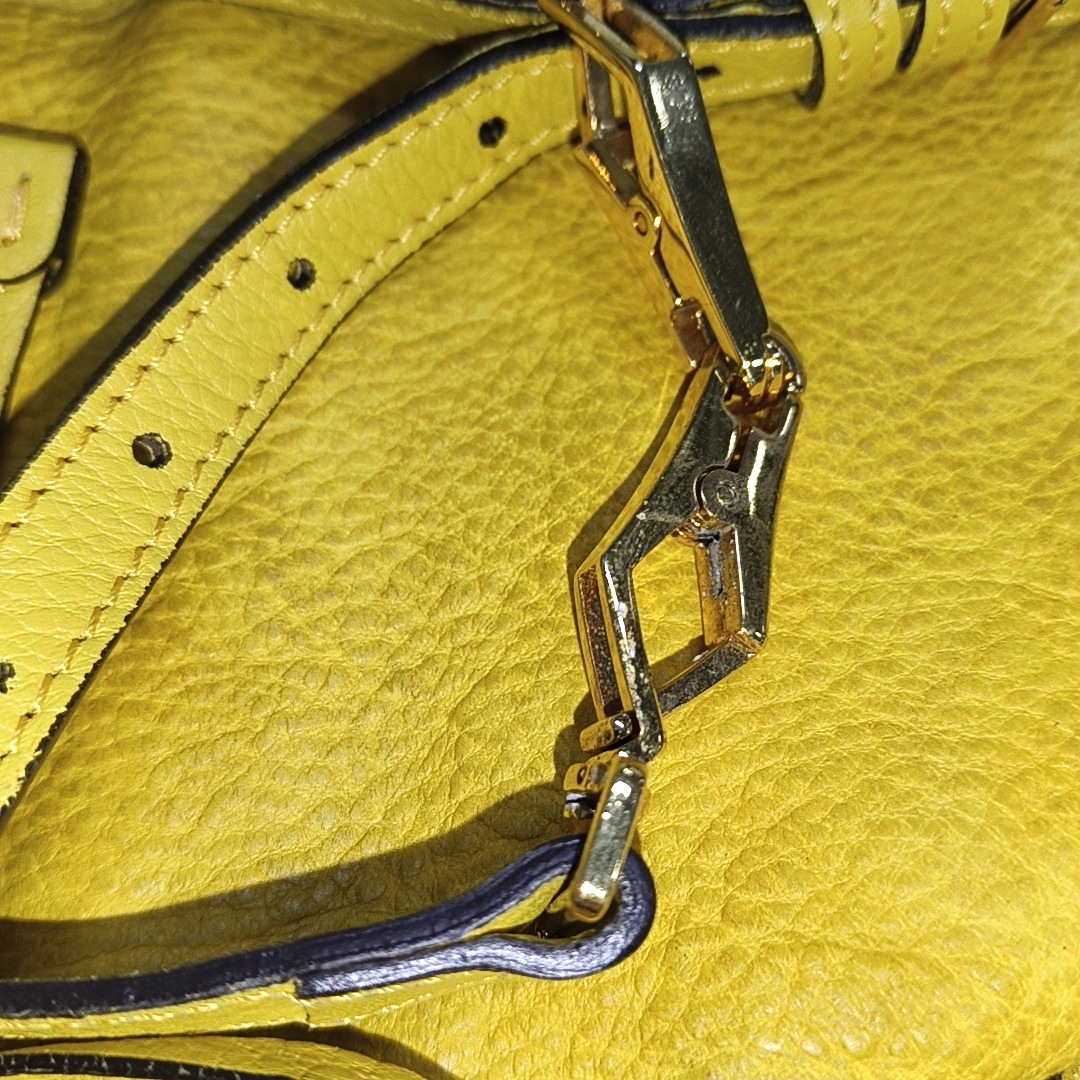 BURBERRY Northfield Yellow Leather Shoulder Bag Tote Golden hardware Removable shoulder strap-(SKU)-14373312