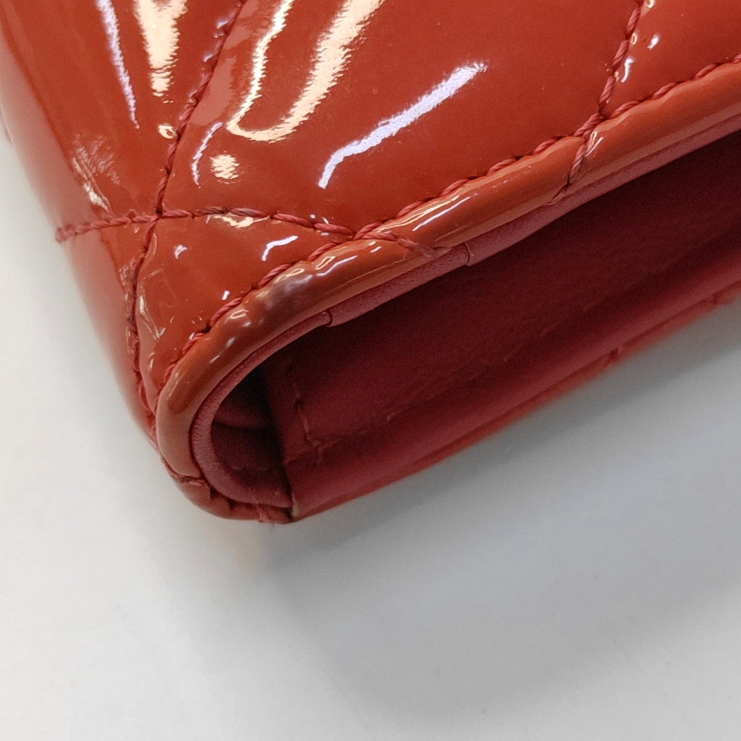 CHANEL Red Cowhide Diamond Quilted Wallet Red Hardware 16nan-(SKU)-959584010