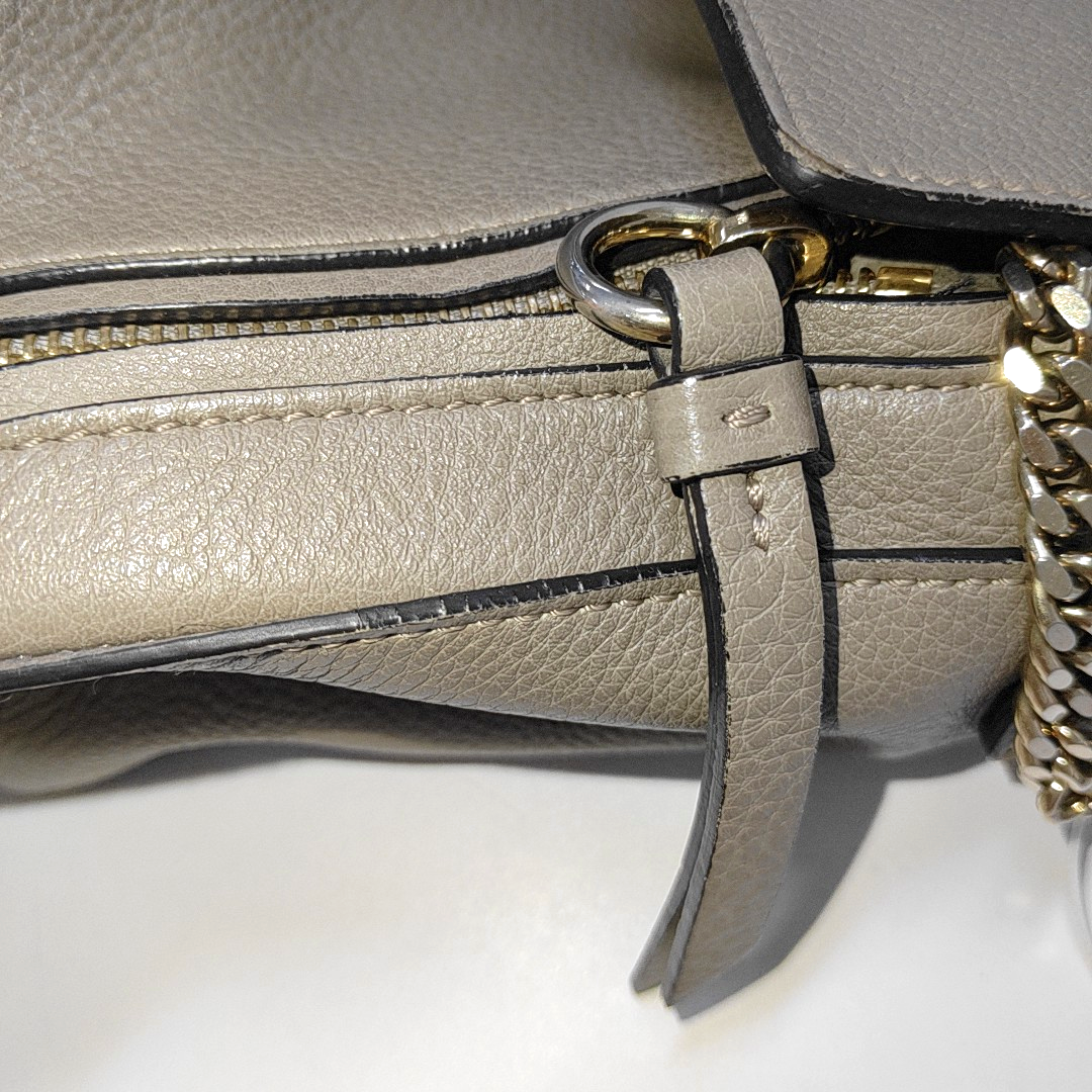 Chloé Faye Medium size Grey Cowhide Single Shoulder Bag Tote Shoulder Bag Crossbody Bag Golden Silver Hardware Removable shoulder strap-(SKU)-939956947