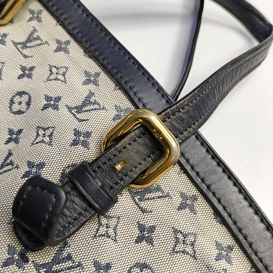 LOUIS VUITTON FRANCOISE Blue Canvas Monogram Single Shoulder Bag Handbag Golden hardware Removable shoulder strap-(SKU)-949164119