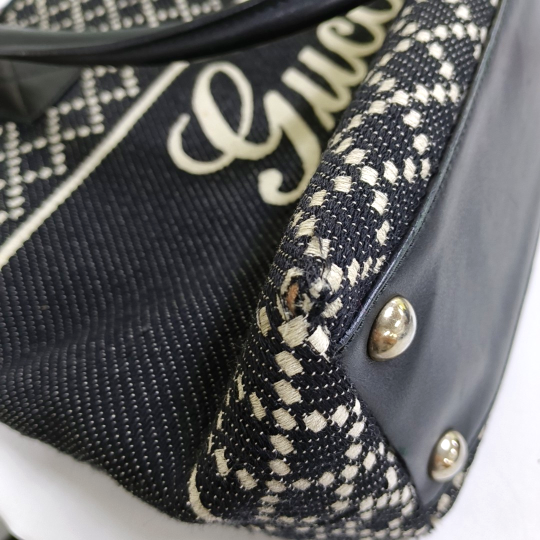 GUCCI Princy Black Fabric Jacquard Single Shoulder Bag Golden hardware-(SKU)-955712235