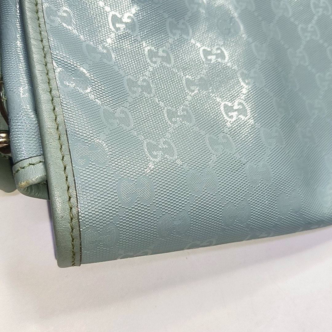 GUCCI Light Blue Coated Canvas La Vieille Russie Single Shoulder Bag Crossbody Bag Silver Hardware-(SKU)-958171840