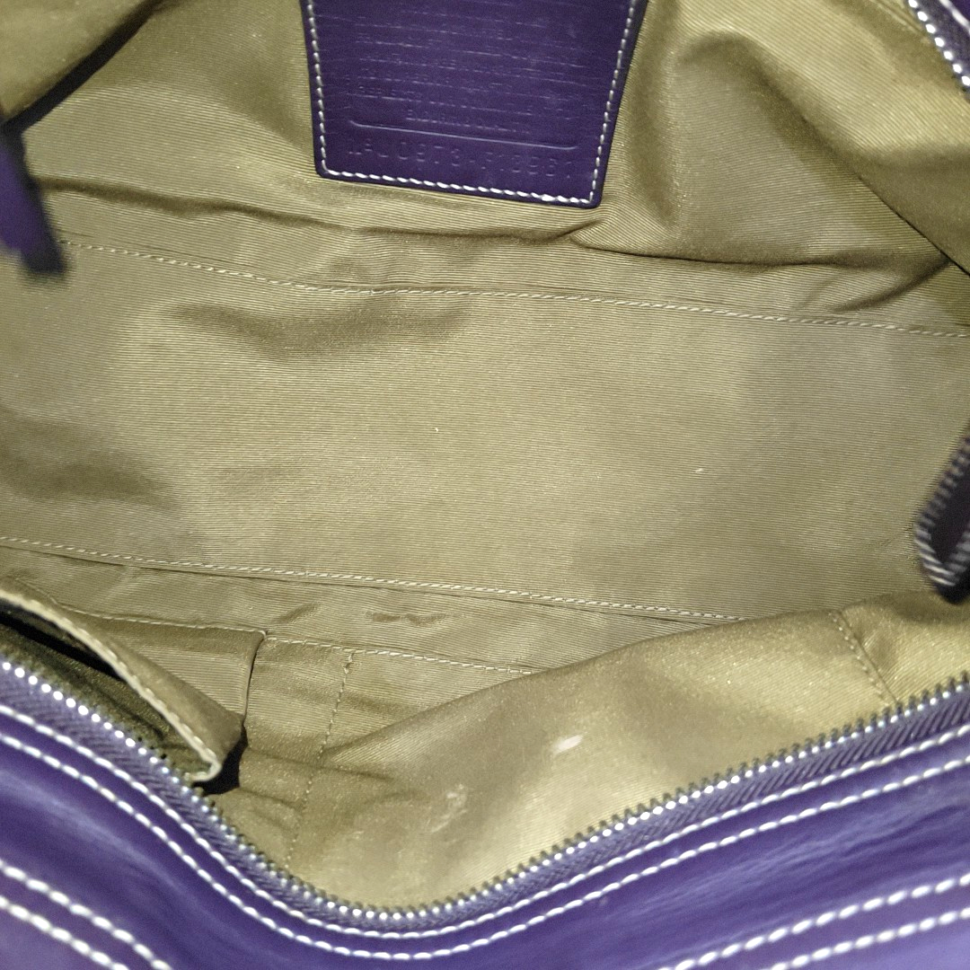 COACH Tote bag Purple Leather Handbag Silver Hardware-(SKU)-938235909