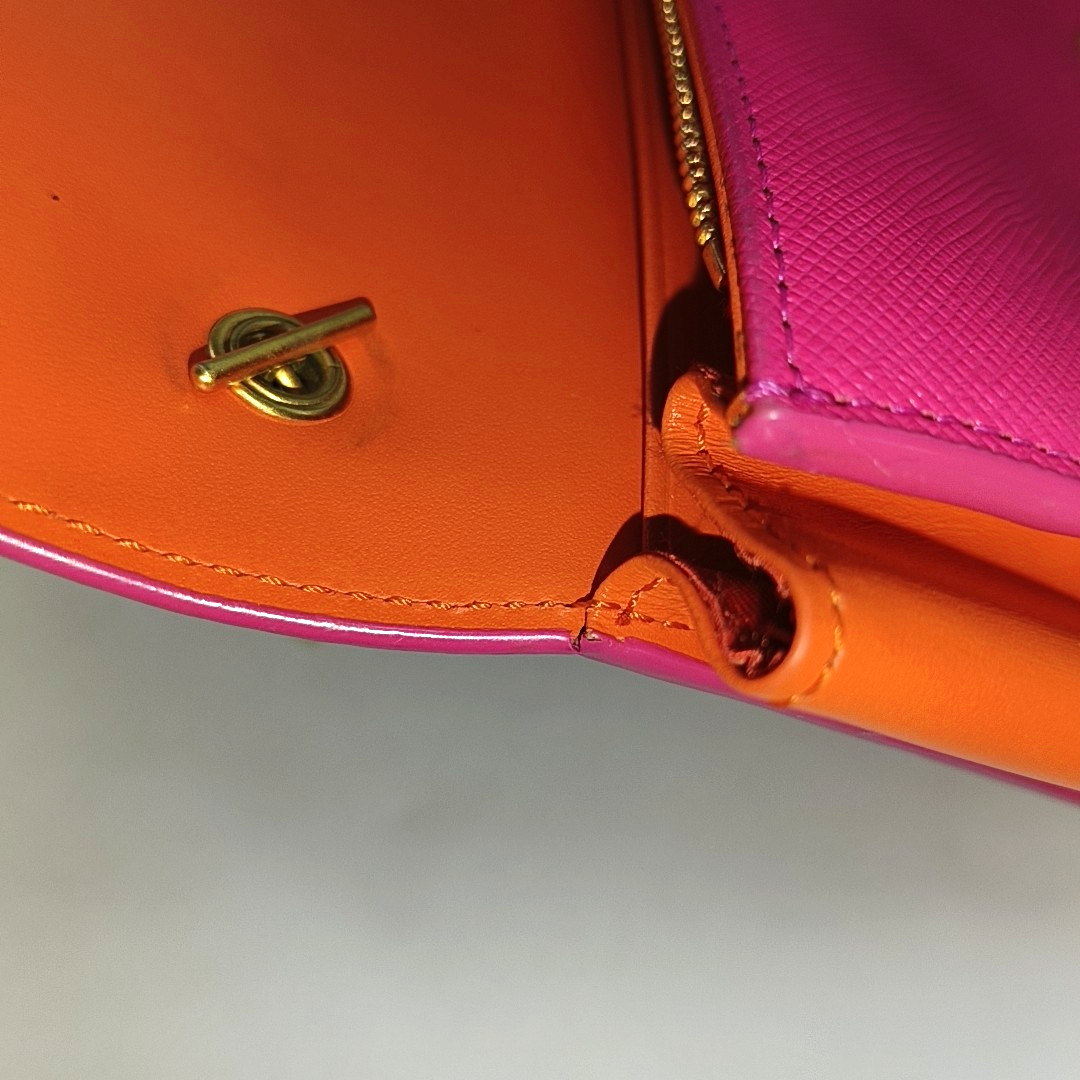 MCM Fuchsia Leather Crossbody Shoulder Bag Handbag Golden hardware Removable shoulder strap-(SKU)-14092274