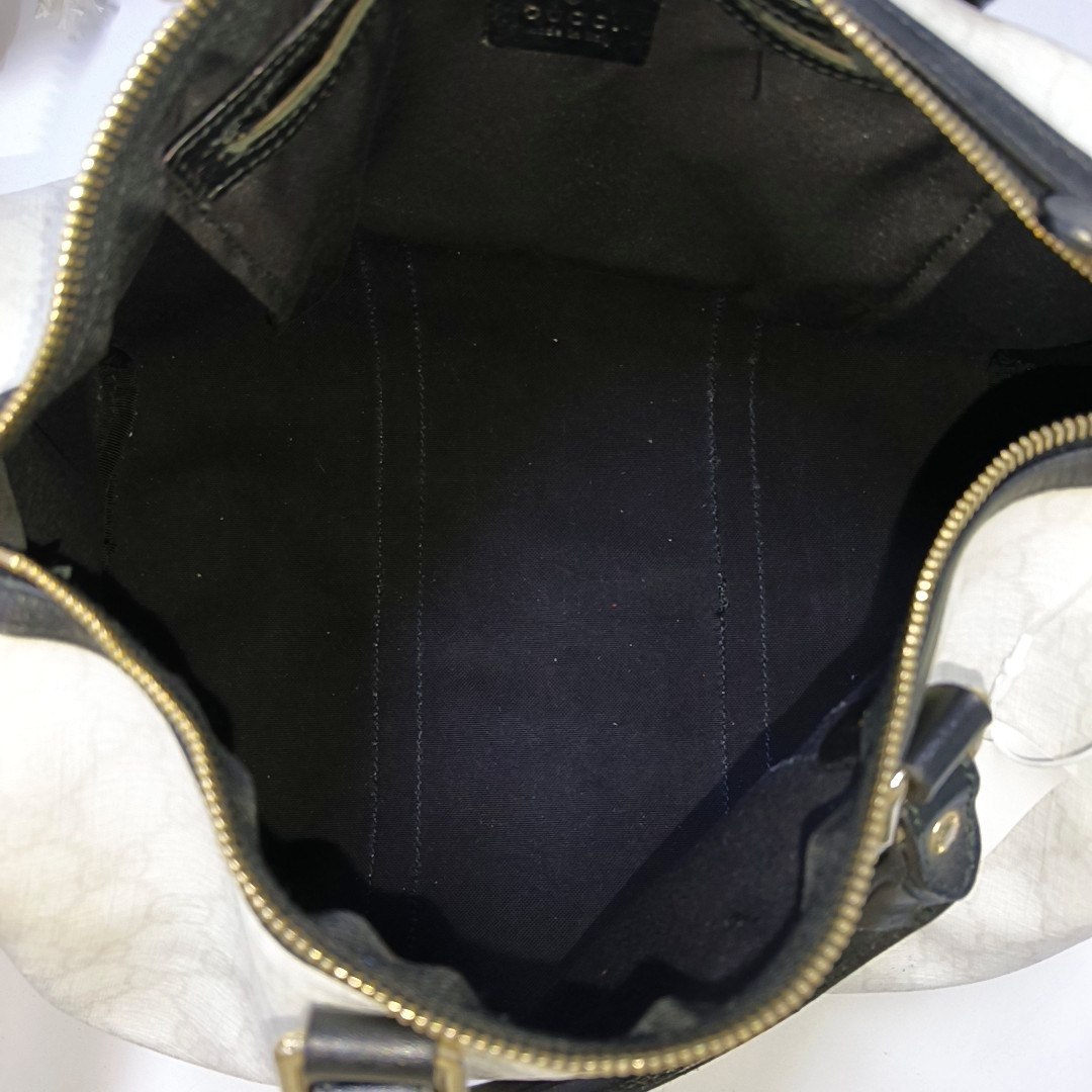 GUCCI Joy White Coated Canvas Monogram Handbag Golden hardware-(SKU)-942429656