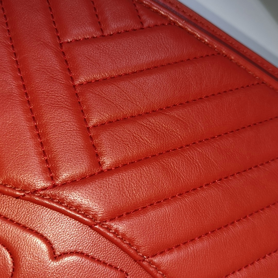 TORY BURCH Fleming Small size Red Cowhide Quilted Shoulder Bag Crossbody Golden hardware Removable shoulder strap-(SKU)-14425470