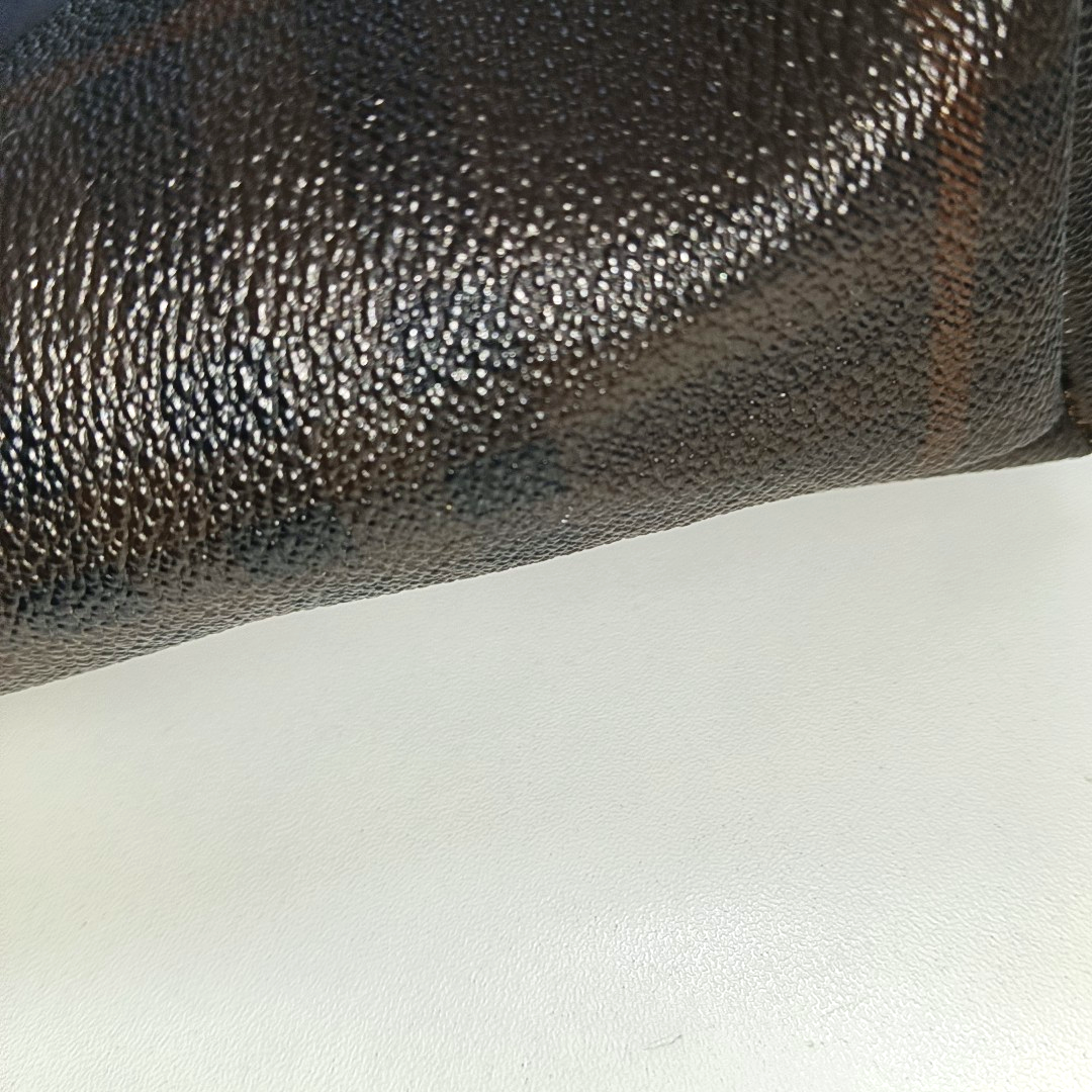 BURBERRY Dark brown coated canvas printed handbag Silver Hardware-(SKU)-14497156