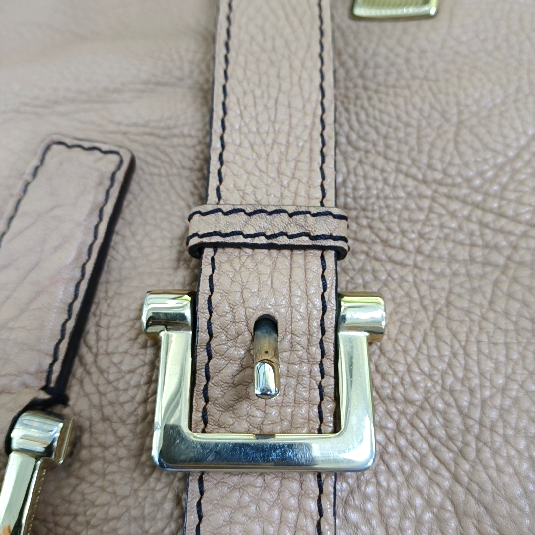 BURBERRY Khaki cowhide single shoulder bag Golden hardware Removable shoulder strap-(SKU)-953631623