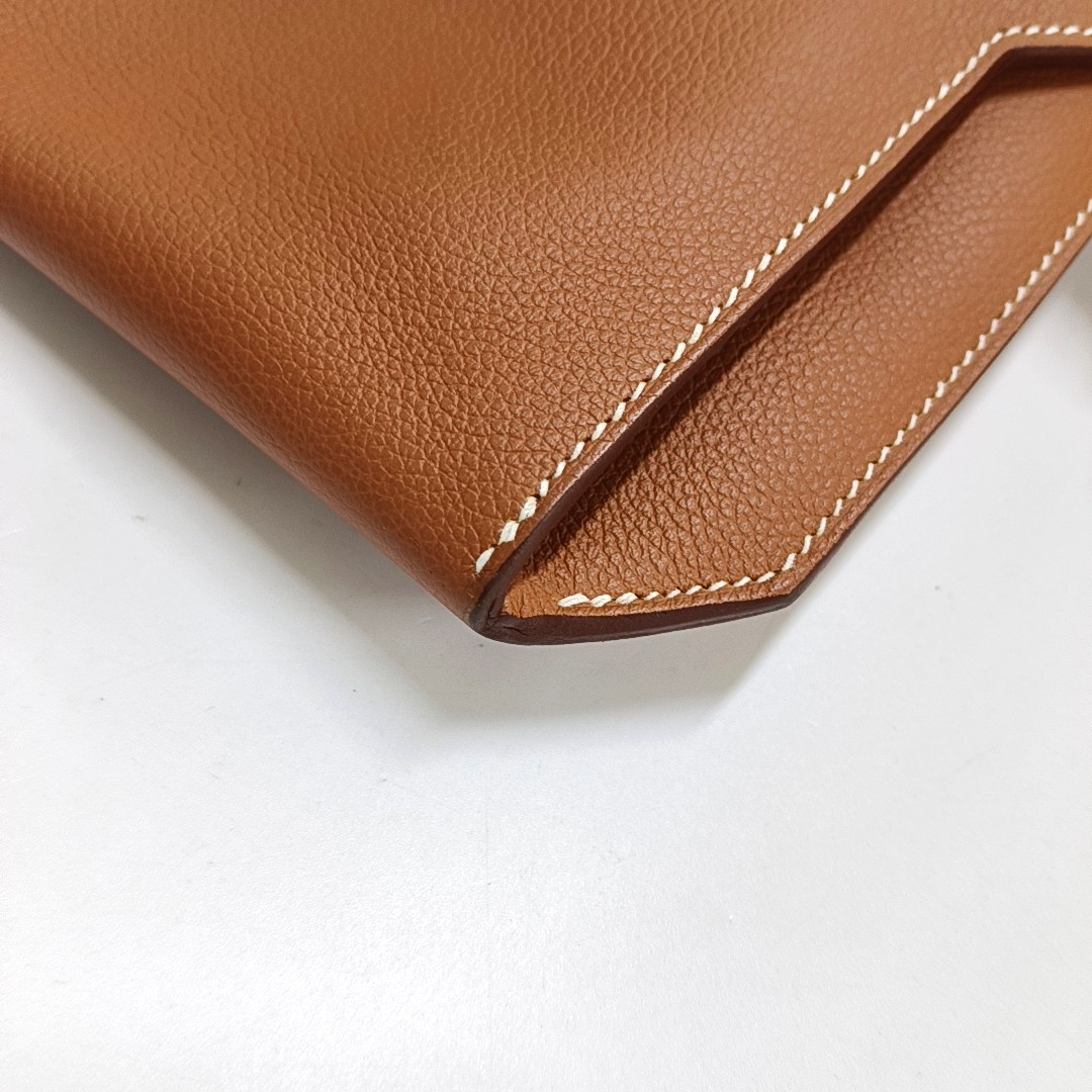 HERMÈS Ultrapla 24 Gold Brown Evercolor Calfskin Crossbody Bag Shoulder Bag Handbag Silver Hardware Z-(SKU)-957460008