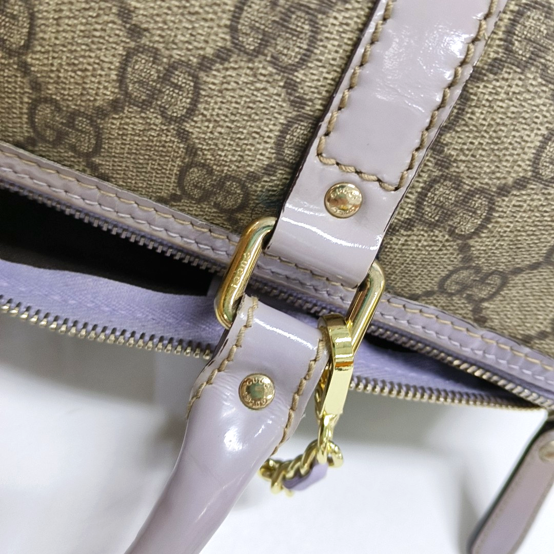 GUCCI BostonBrown Coated Canvas Embossed Handbag-(SKU)-946323823