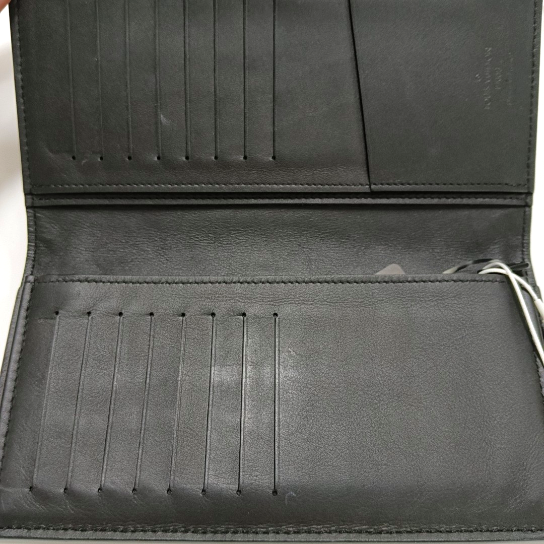 LOUIS VUITTON BRAZZA Black Cowhide Wallet Silver Hardware-(SKU)-953041663