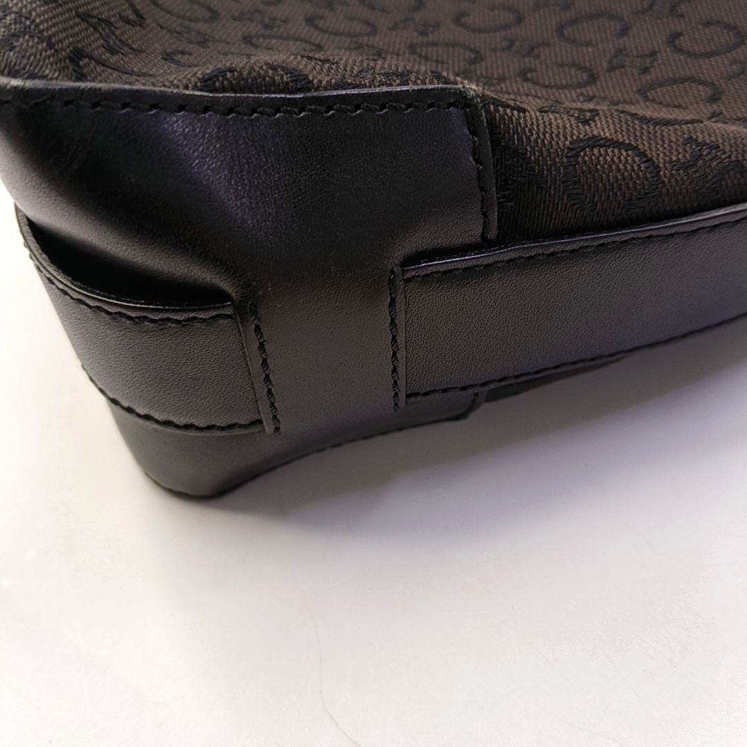 CELINE Black Fabric Quilted Crossbody Bag Silver Hardware-(SKU)-959495056
