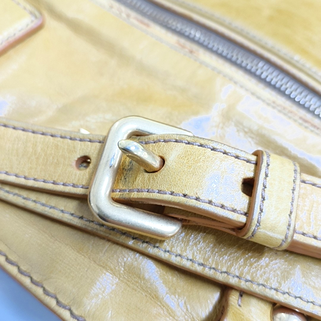 PRADA Tote bag Yellow Leather Crossbody Bag Golden hardware Removable shoulder strap-(SKU)-959736283