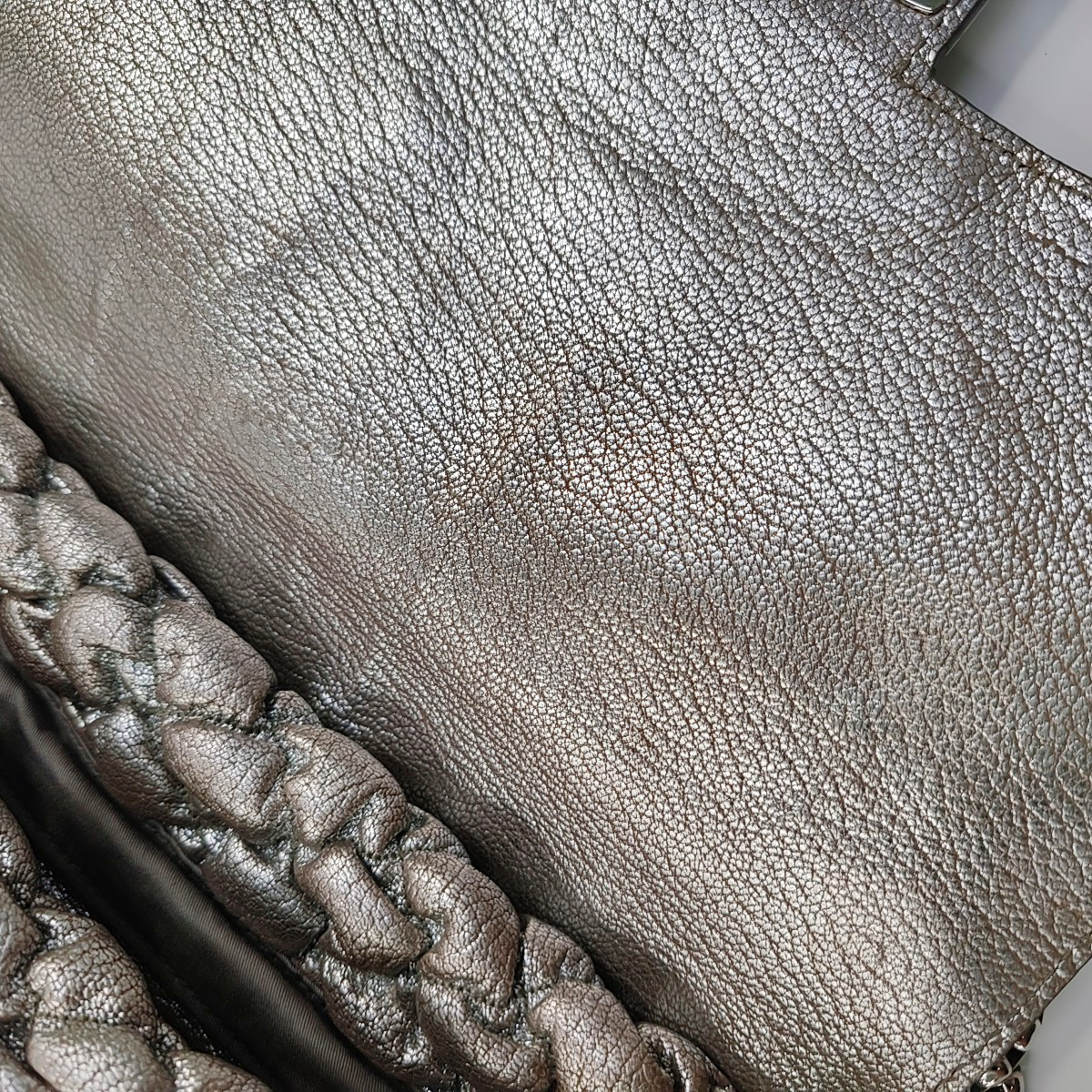 Alexander McQUEEN Silver Leather Quilted Single Shoulder Bag Tote Bag Silver Hardware-(SKU)-14444557