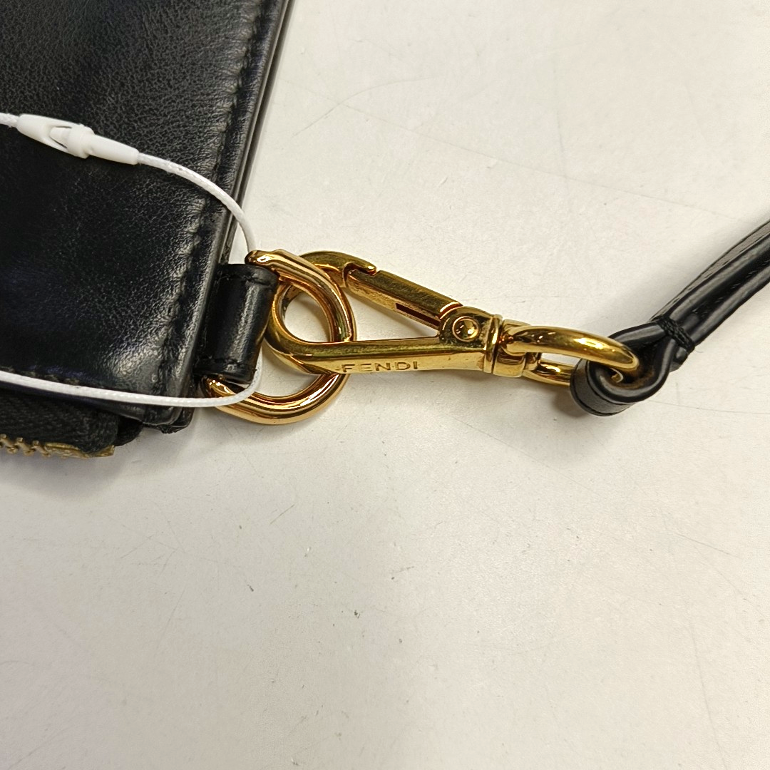 FENDI Black cowhide monster handbag Golden hardware-(SKU)-960374012
