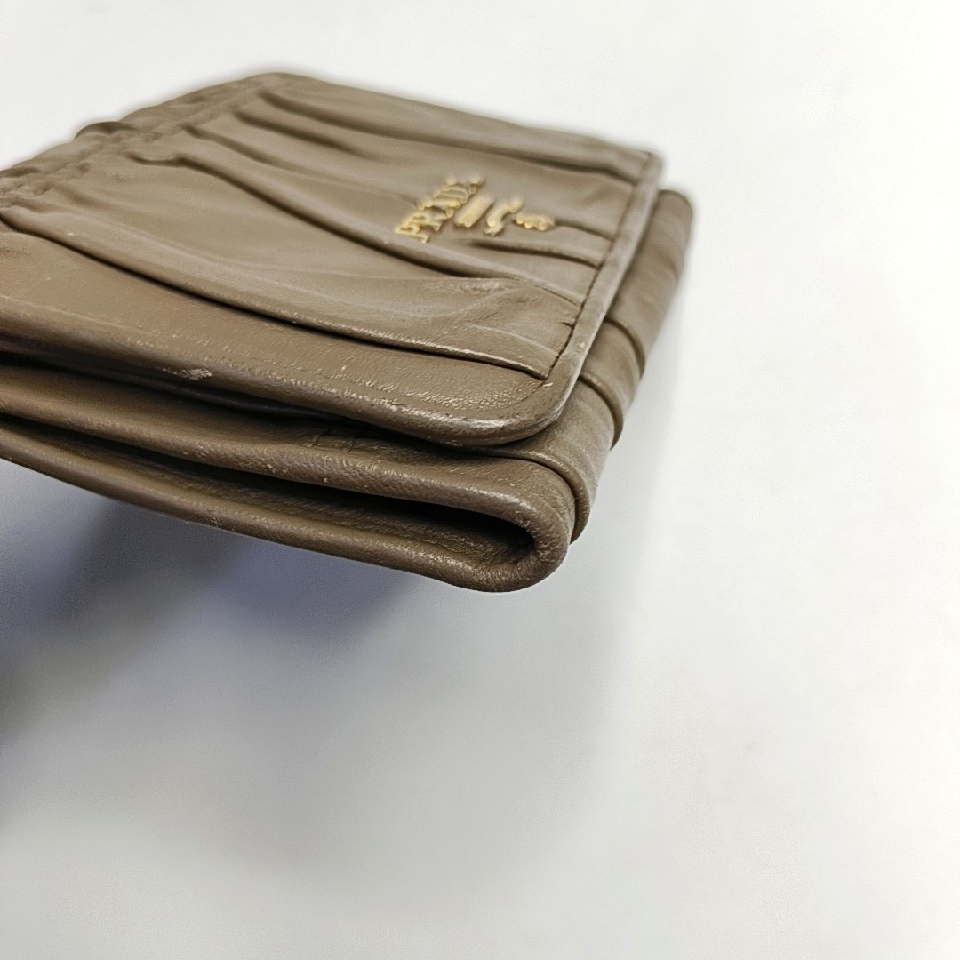 PRADA Diagramme Taupe Cowhide Wallet Golden hardware-(SKU)-953038830